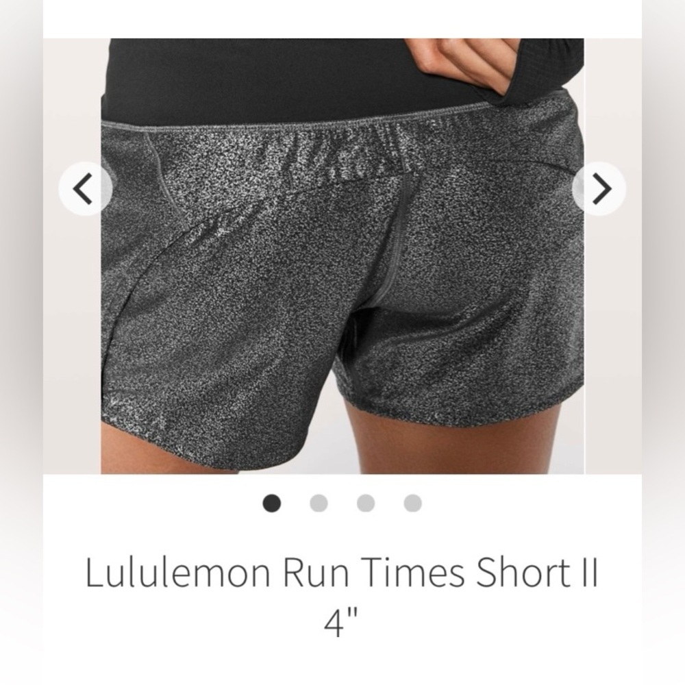 NWOT Lululemon athletica Women's Silver Run Times Shorts 4” Size 6